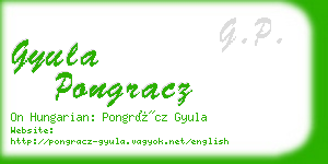 gyula pongracz business card
